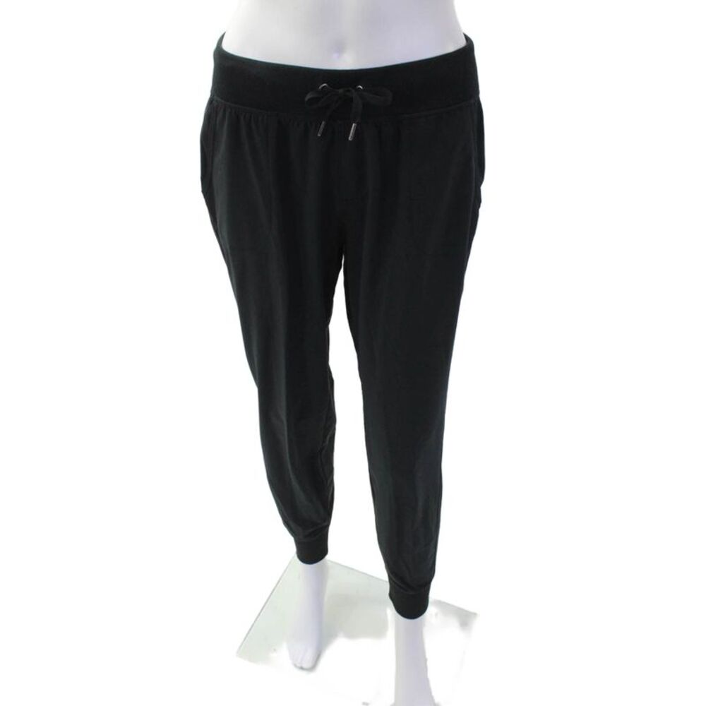 Athleta Womens Elastic Waist Straight Leg Joggers Black Size 4
